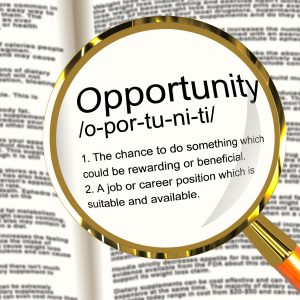 Opportunity Definition Magnifier Shows Chance Possibility Or Career Position